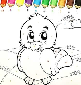 Multicolor Number Coloring Book
