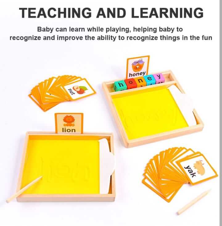 Wooden Sand Box Writing Letters