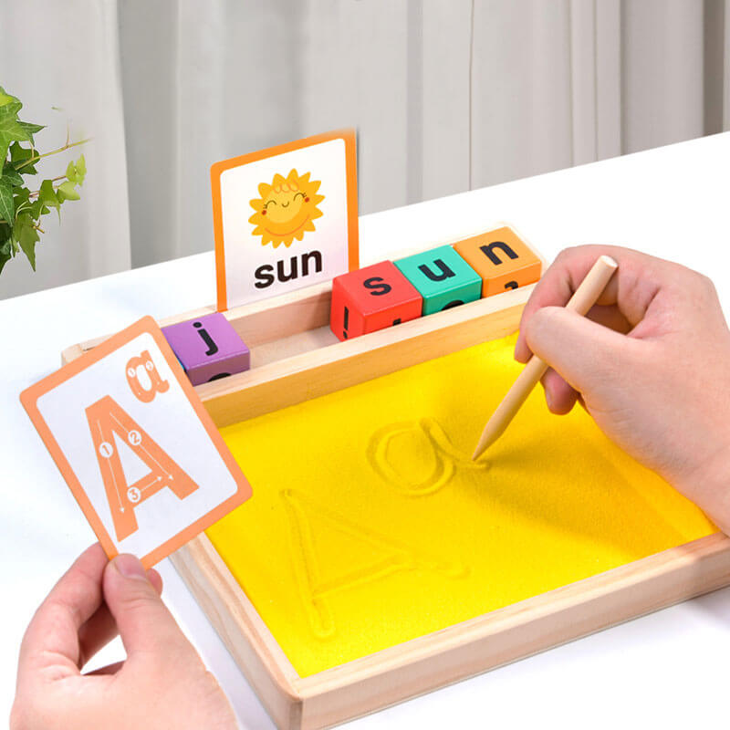 Wooden Sand Box Writing Letters