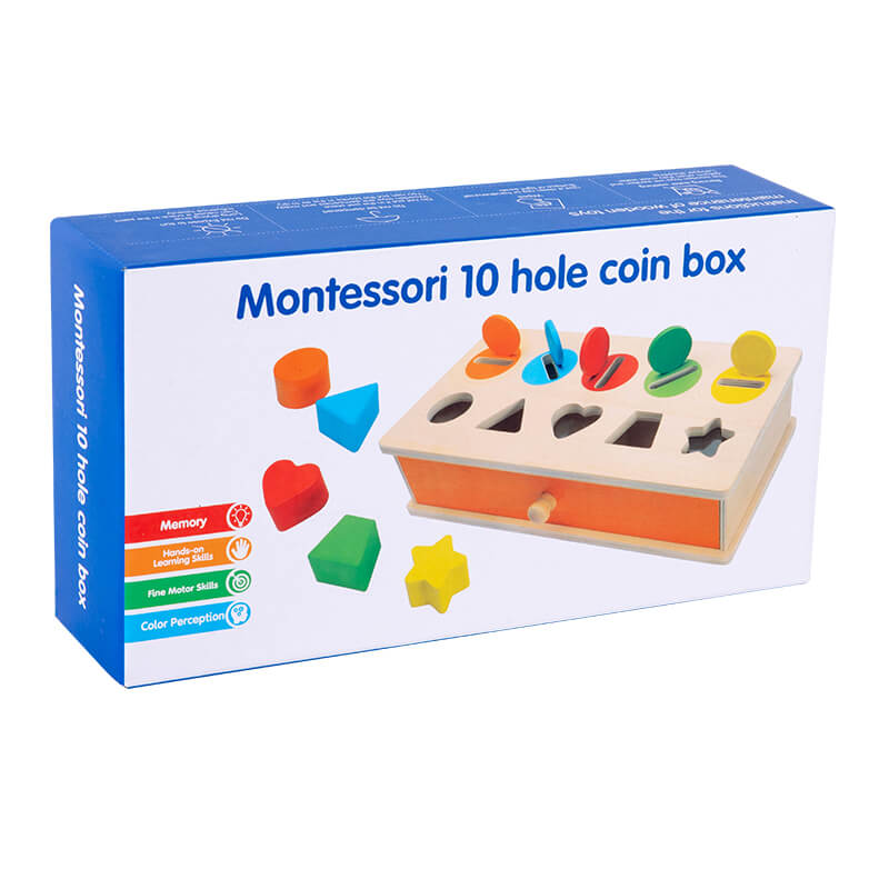 Montessori 10 Hole Coin Box