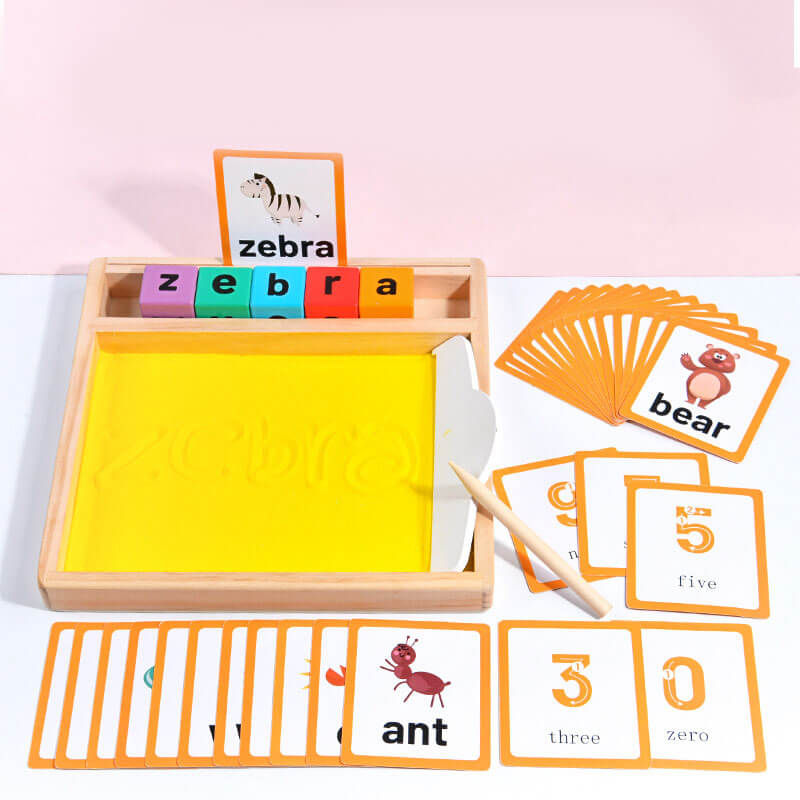 Wooden Sand Box Writing Letters