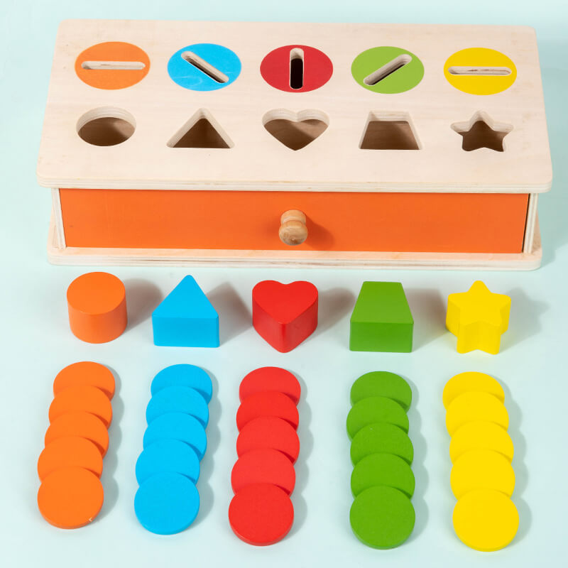 Montessori 10 Hole Coin Box