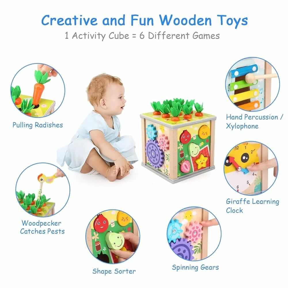9 in 1 Treasure Chests Wooden Toy