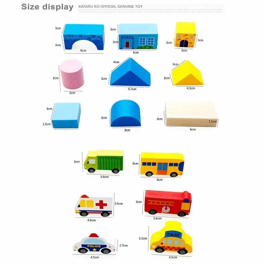 Wooden Transportation Blocks 62 pcs