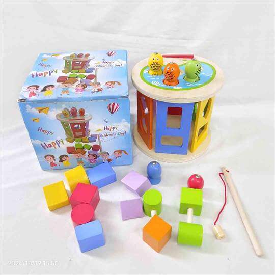 Wooden Fishing Cylinder Toy