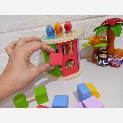 Wooden Fishing Cylinder Toy